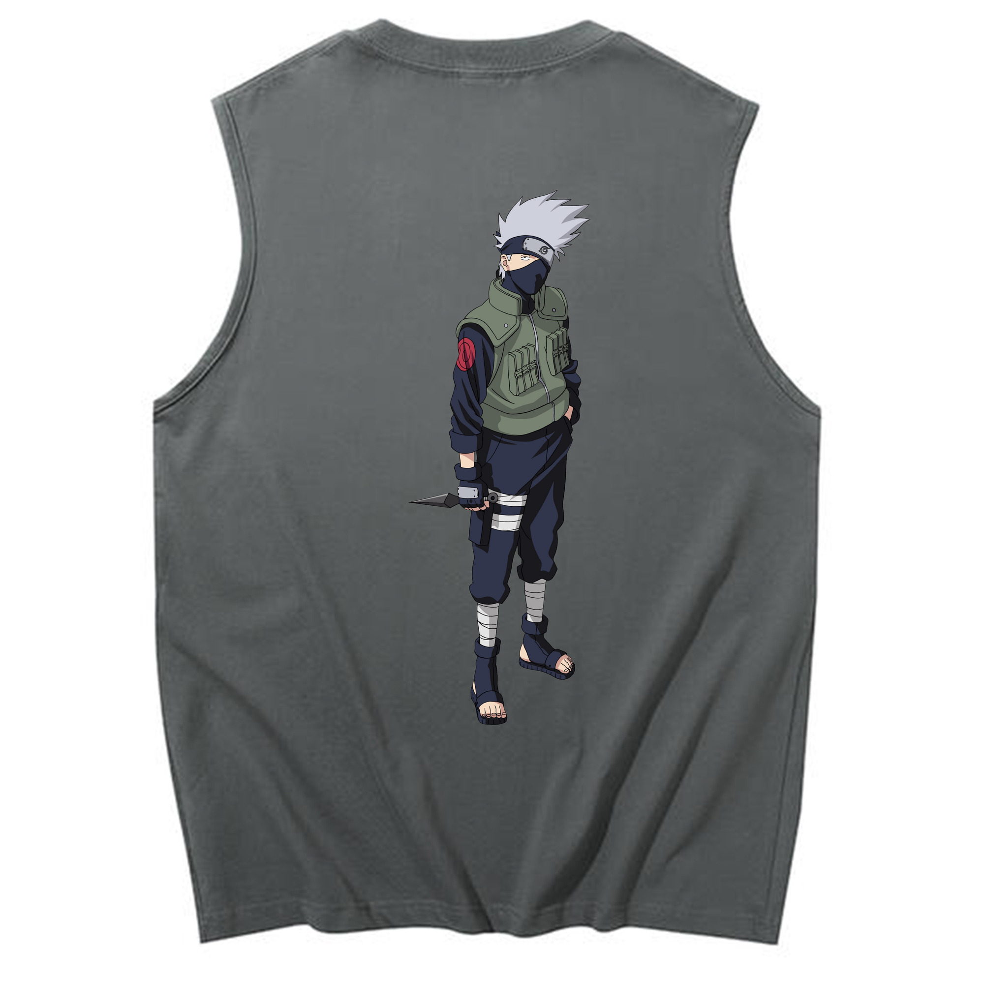 （画像用） NARUTO -ナルト- はたけ カカシ Hatake Kakashi コットン100％タンクトップ（背面プリント）